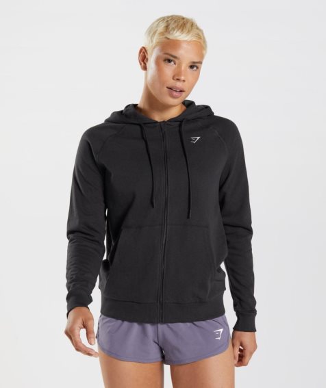 Women's Gymshark Training Zip Hoodie Black | NZ 6LCTWK